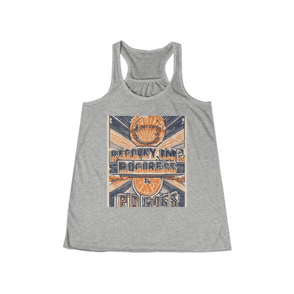 boostlete-boost-mode-type-recovery-progress-outline-over-solid-badge-0161 — Women's Flowy Racerback Tank (B+C 8800)