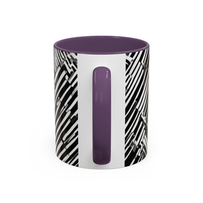 boostlete-mile-by-mile-pattern-barcode-monoline-0059 — Accent Mug 11oz/15oz