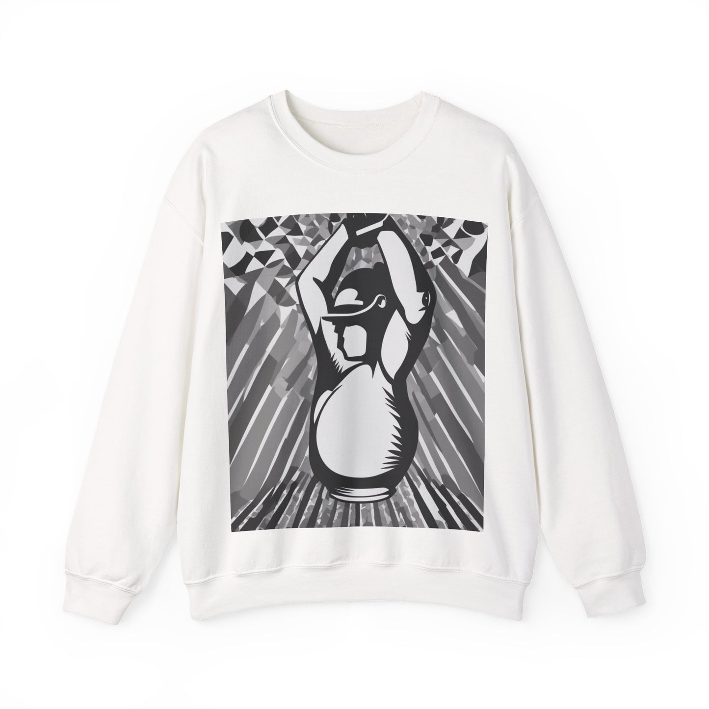 boostlete-iron-intent-scene-kettlebell-grainy-modern-0276 — Unisex Heavy Blend Crewneck Sweatshirt (Gildan)