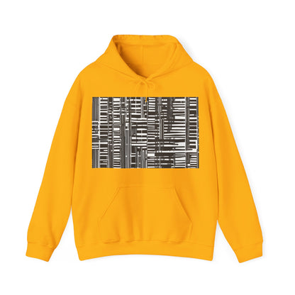 boostlete-iron-intent-pattern-barcode-line-art-0599 — Unisex Heavy Blend Hoodie (G18500)