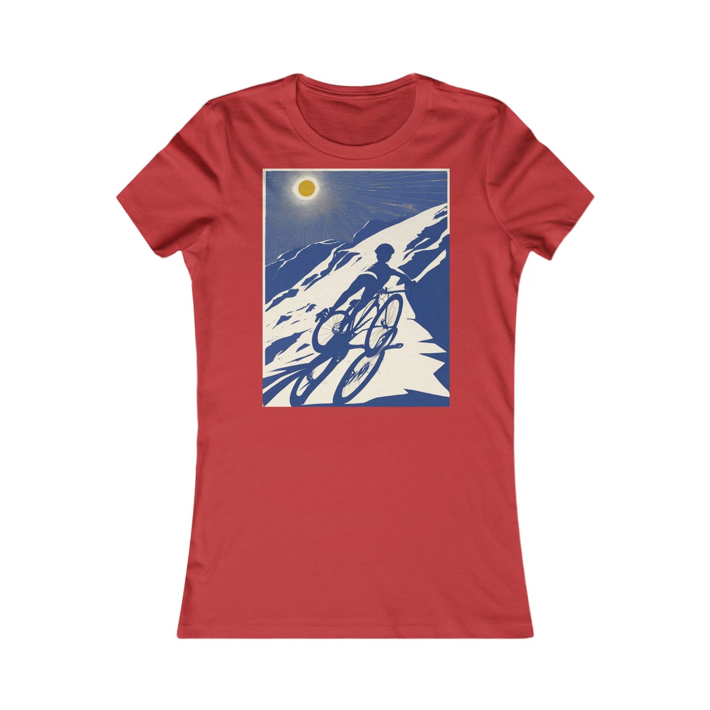 boostlete-am-crew-scene-cyclist-offset-bold-0008 — Women's Favorite Tee (B+C 6004)