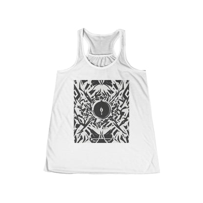 boostlete-am-crew-icon-flame-matte-geometric-0286 — Women's Flowy Racerback Tank (B+C 8800)