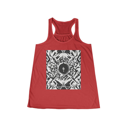 boostlete-am-crew-icon-flame-matte-geometric-0286 — Women's Flowy Racerback Tank (B+C 8800)