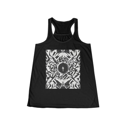 boostlete-am-crew-icon-flame-matte-geometric-0286 — Women's Flowy Racerback Tank (B+C 8800)