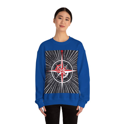 boostlete-boost-mode-icon-compass-chalk-vector-1382 — Unisex Heavy Blend Crewneck (G18000)