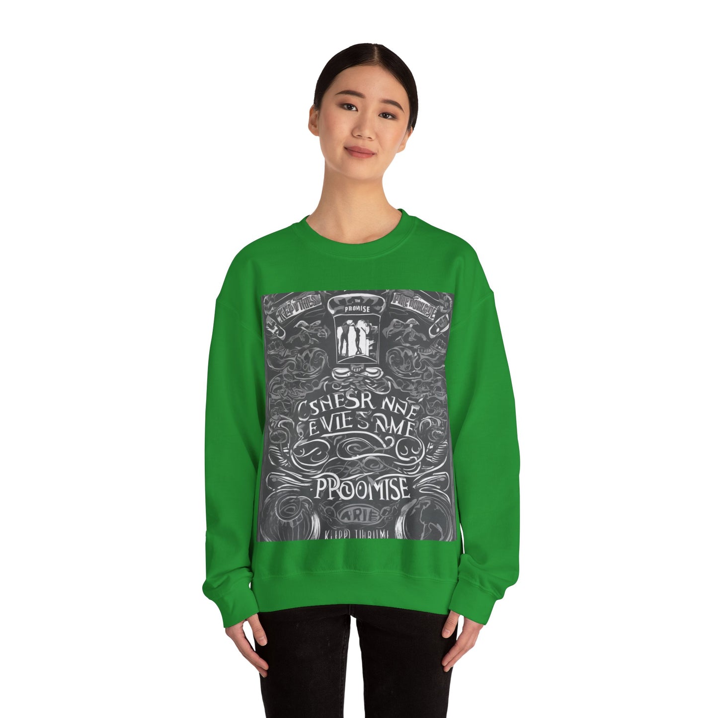 boostlete-boost-mode-type-keep-the-promise-big-monoline-0049 — Unisex Heavy Blend Crewneck (G18000)