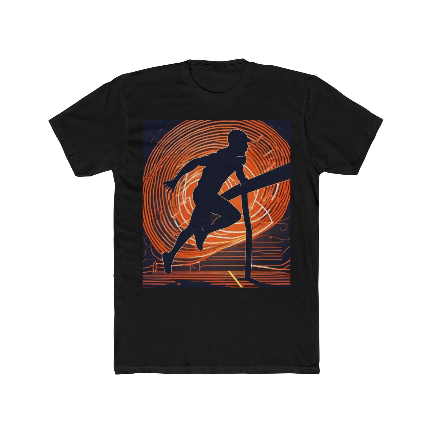boostlete-iron-intent-scene-hurdler-neon-modern-0264 — Unisex Cotton Crew Tee (NL 3600)
