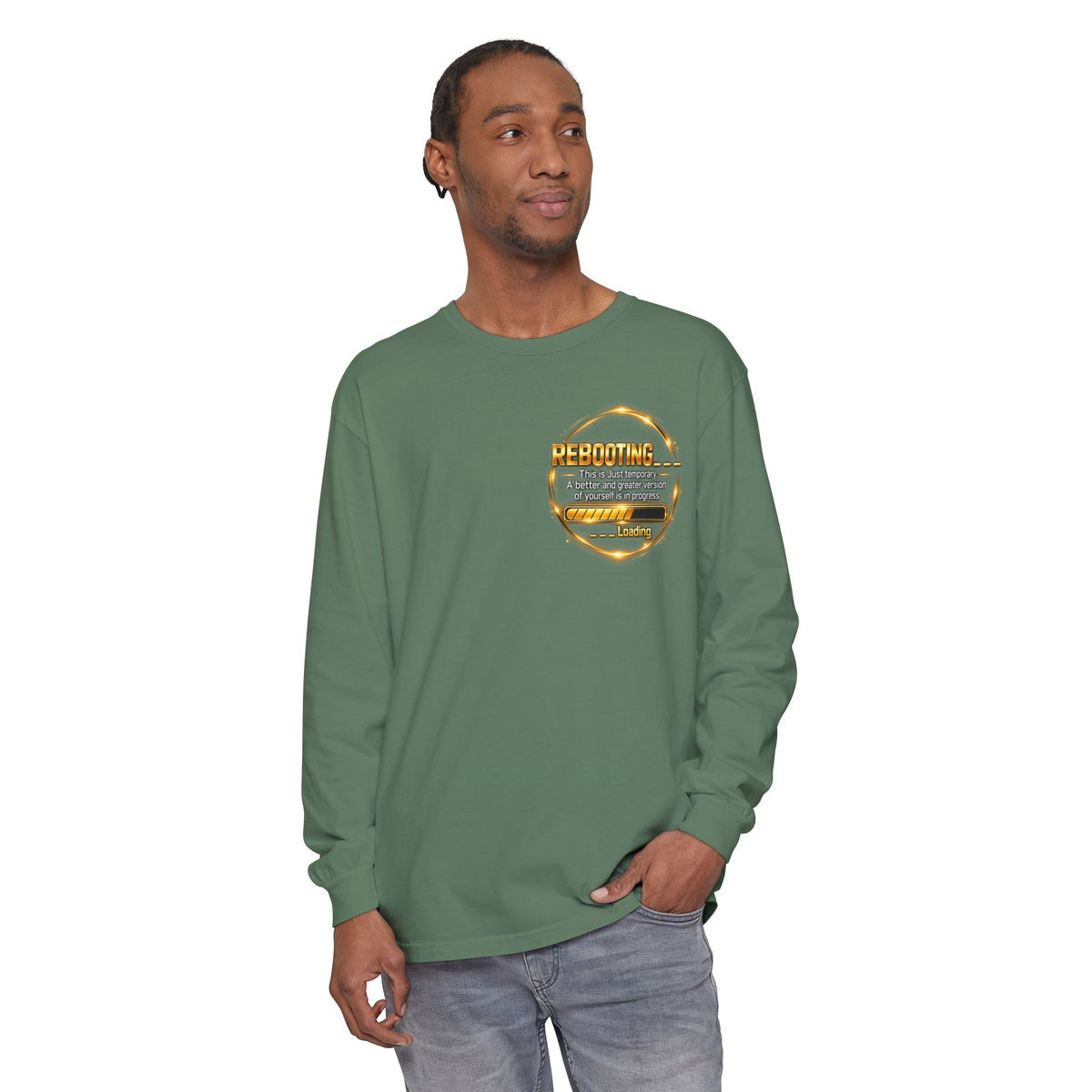 Rebooting Loading Graphic Long Sleeve T-Shirt