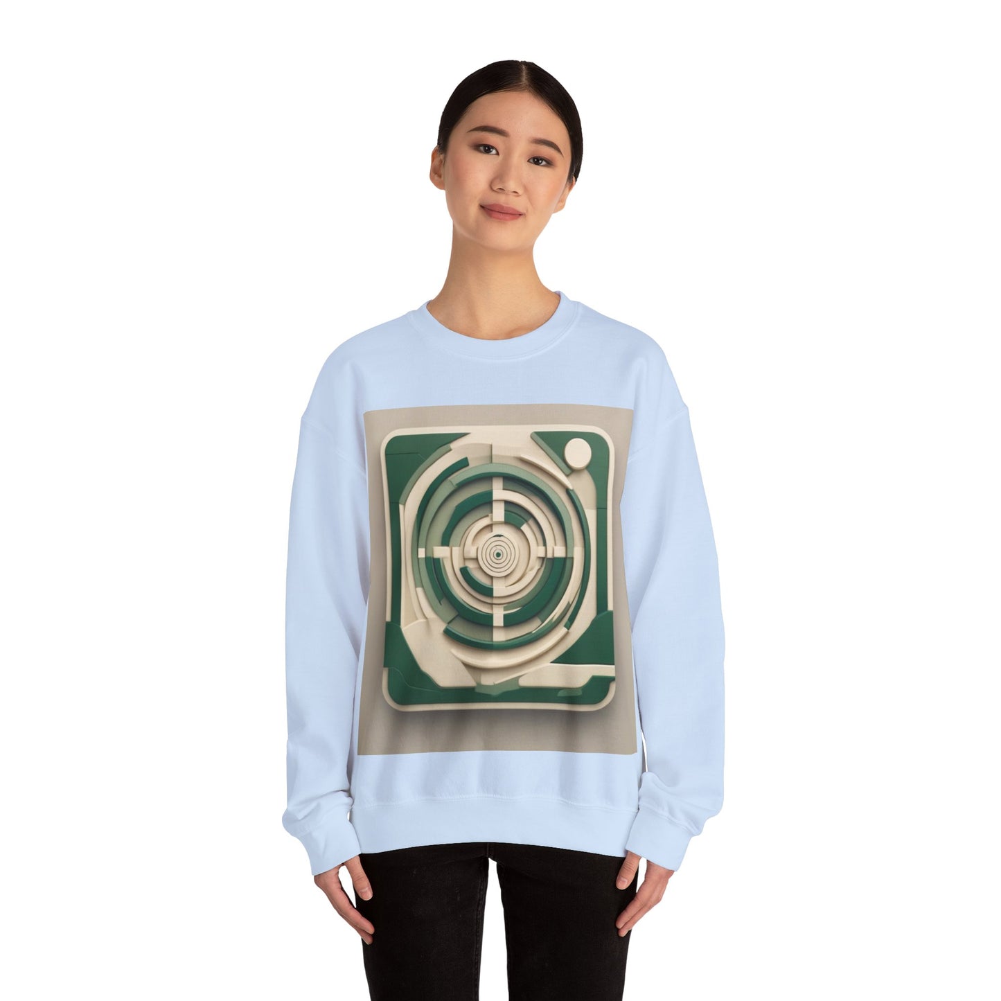 boostlete-mile-by-mile-icon-target-3d-modern-0306 — Unisex Heavy Blend Crewneck (G18000)
