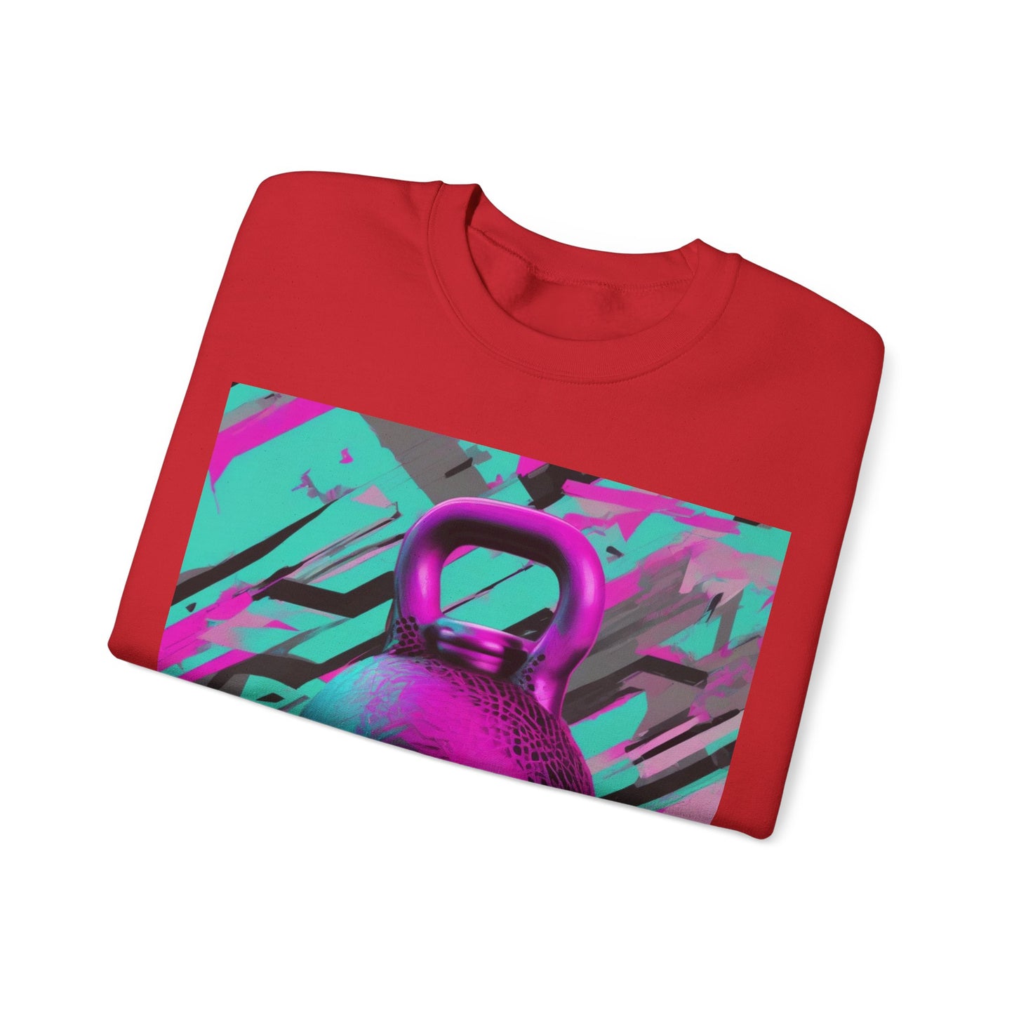 boostlete-mile-by-mile-scene-kettlebell-3d-monoline-1364 — Unisex Heavy Blend Crewneck (G18000)
