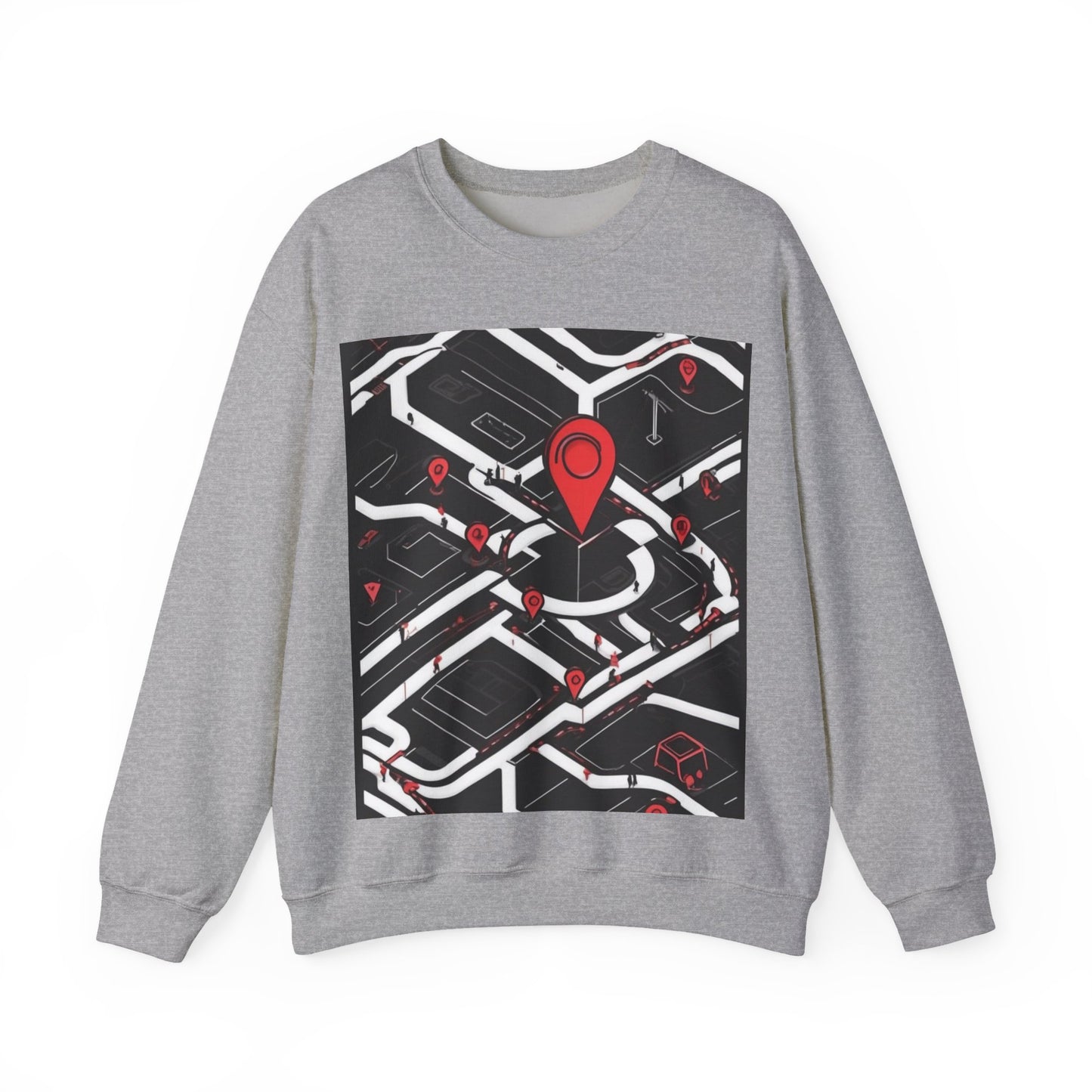 boostlete-am-crew-icon-map-matte-isometric-0094 — Unisex Heavy Blend Crewneck Sweatshirt (Gildan)