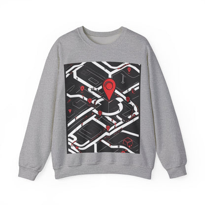 boostlete-am-crew-icon-map-matte-isometric-0094 — Unisex Heavy Blend Crewneck Sweatshirt (Gildan)