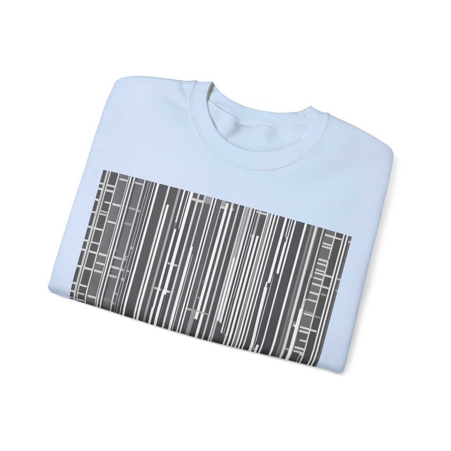 boostlete-boost-mode-pattern-barcode-blueprint-0463 — Unisex Heavy Blend Crewneck (G18000)