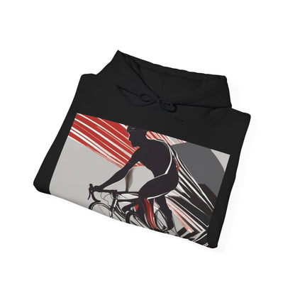 boostlete-boost-mode-scene-cyclist-speed-geometric-0208 — Unisex Heavy Blend Hooded Sweatshirt (Gildan)