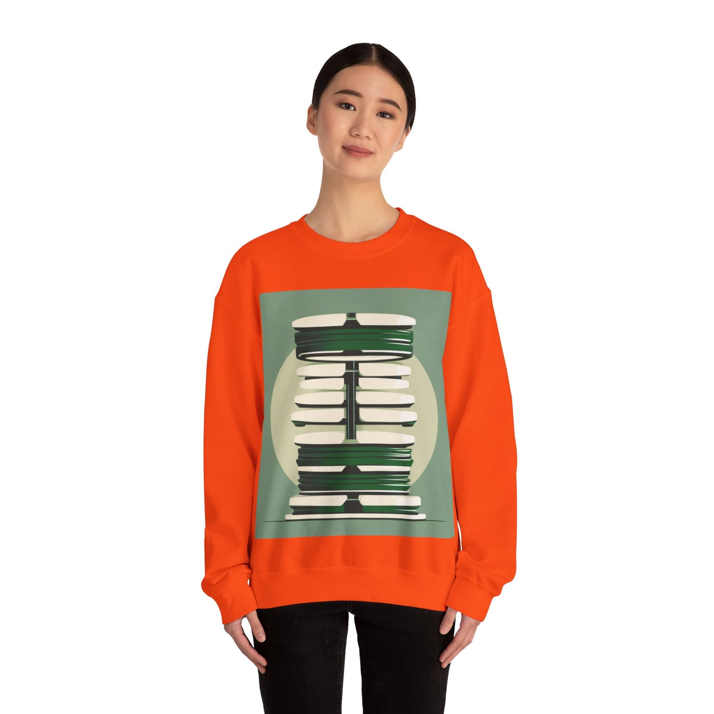 boostlete-recovery-progress-icon-barbell-glitch-vector-1746 — Unisex Heavy Blend Crewneck (G18000)