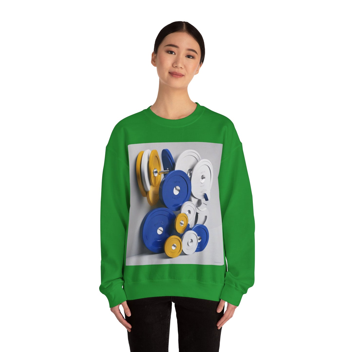 boostlete-field-day-icon-barbell-offset-geometric-0150 — Unisex Heavy Blend Crewneck Sweatshirt (Gildan)