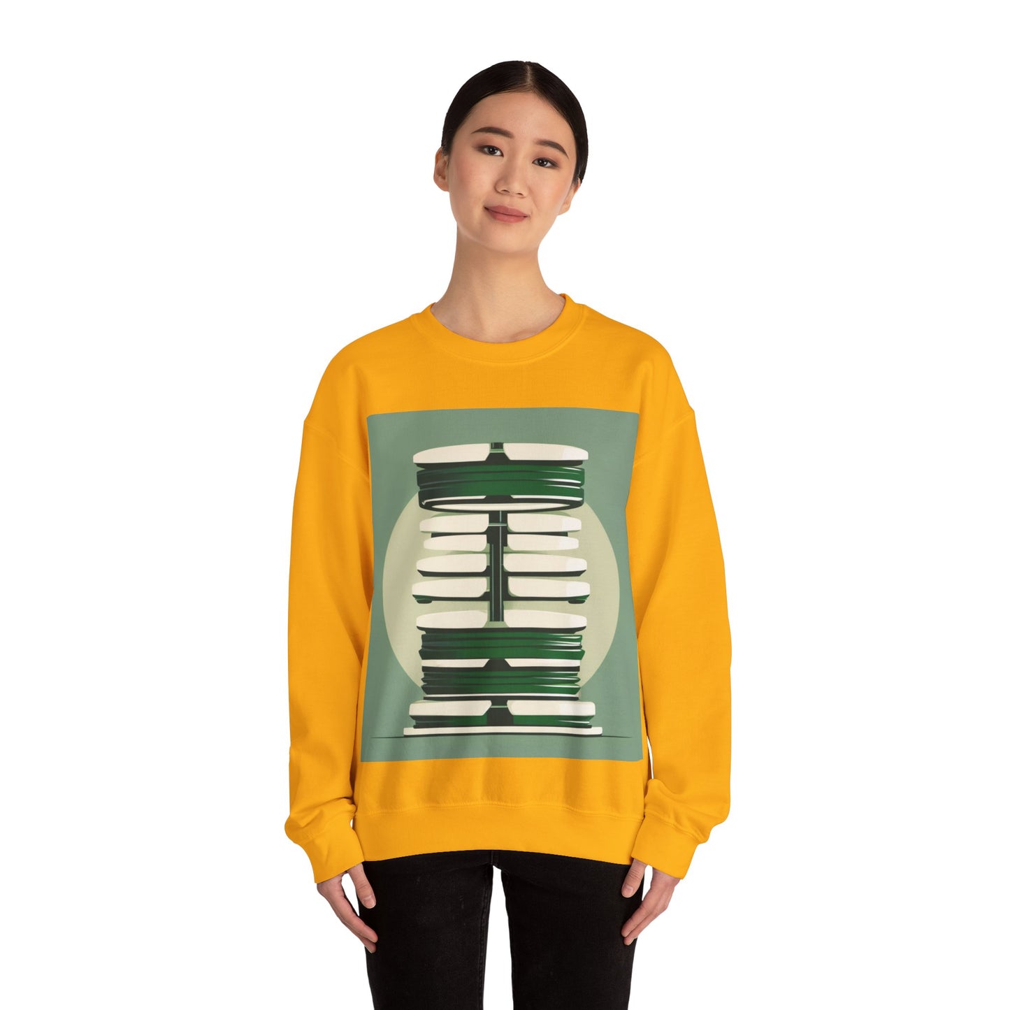 boostlete-recovery-progress-icon-barbell-glitch-vector-1746 — Unisex Heavy Blend Crewneck (G18000)
