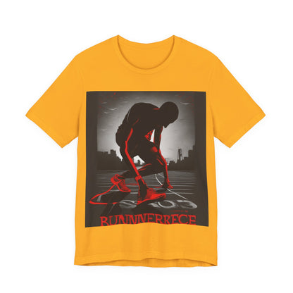 boostlete-mile-by-mile-scene-runner-grainy-bold-0168 — Unisex Jersey Short Sleeve (B+C 3001)