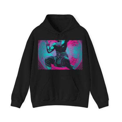 boostlete-rise-grind-scene-yogi-motion-line-art-0240 — Unisex Heavy Blend Hooded Sweatshirt (Gildan)
