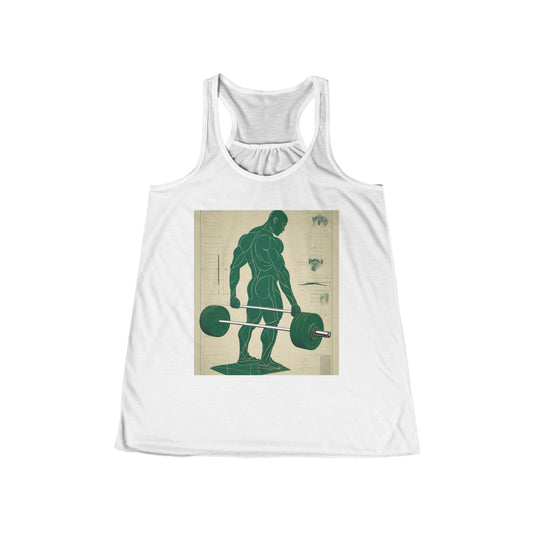 boostlete-recovery-progress-scene-deadlift-3d-blueprint-0236 — Women's Flowy Racerback Tank (B+C 8800)