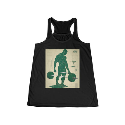 boostlete-recovery-progress-scene-deadlift-3d-blueprint-0236 — Women's Flowy Racerback Tank (B+C 8800)