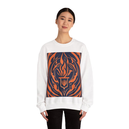 boostlete-quiet-power-icon-flame-duotone-athletic-0158 — Unisex Heavy Blend Crewneck Sweatshirt (Gildan)