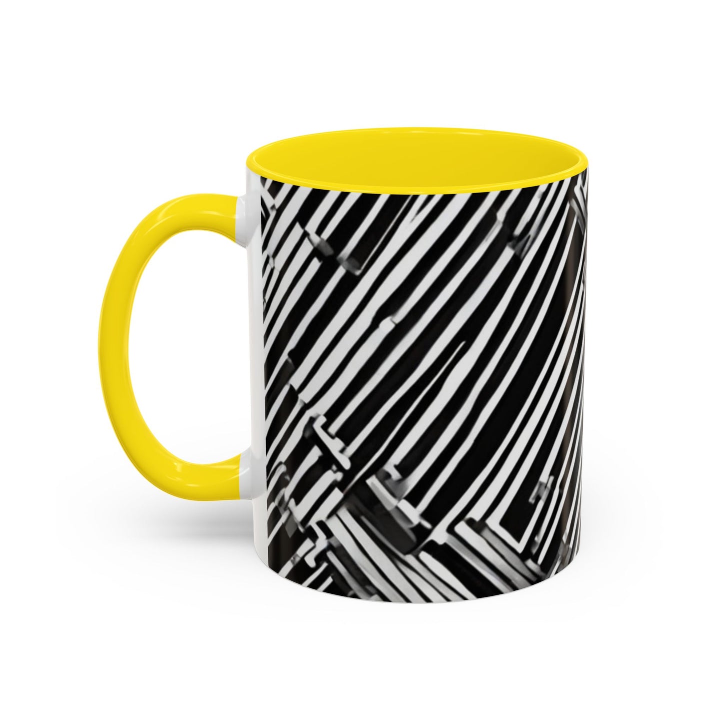 boostlete-mile-by-mile-pattern-barcode-monoline-0059 — Accent Mug 11oz/15oz