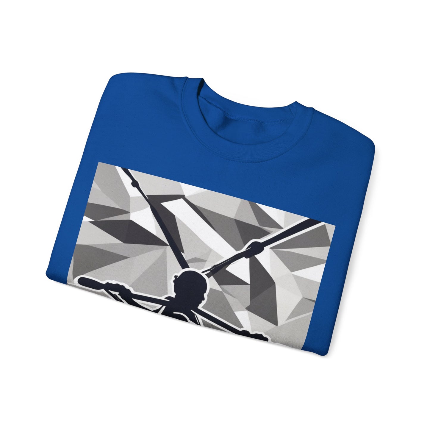 boostlete-am-crew-scene-rower-outline-geometric-0060 — Unisex Heavy Blend Crewneck Sweatshirt (Gildan)