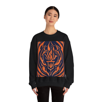 boostlete-quiet-power-icon-flame-duotone-athletic-0158 — Unisex Heavy Blend Crewneck Sweatshirt (Gildan)