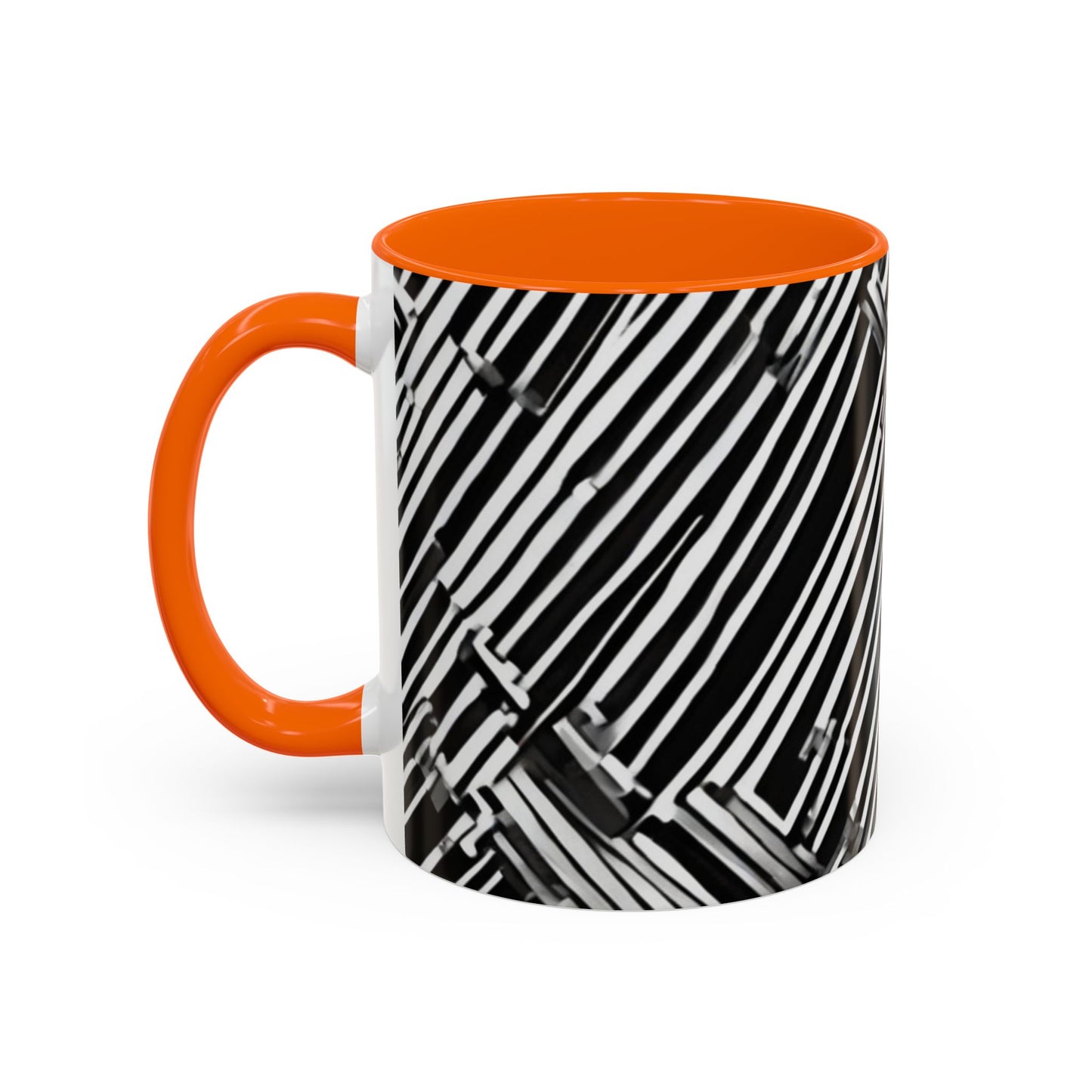 boostlete-mile-by-mile-pattern-barcode-monoline-0059 — Accent Mug 11oz/15oz