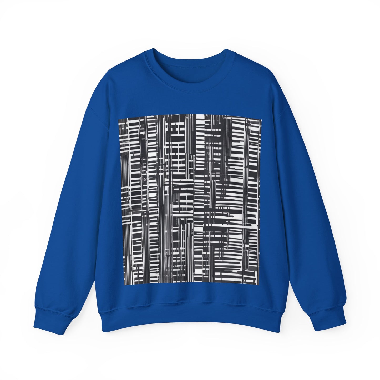 boostlete-iron-intent-pattern-barcode-line-art-0599 — Unisex Heavy Blend Crewneck (G18000)