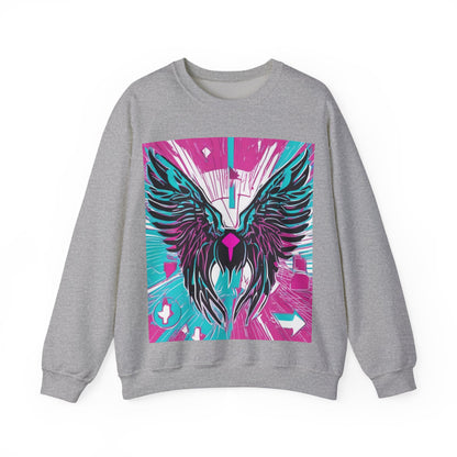 boostlete-am-crew-icon-wings-outline-line-art-0282 — Unisex Heavy Blend Crewneck Sweatshirt (Gildan)