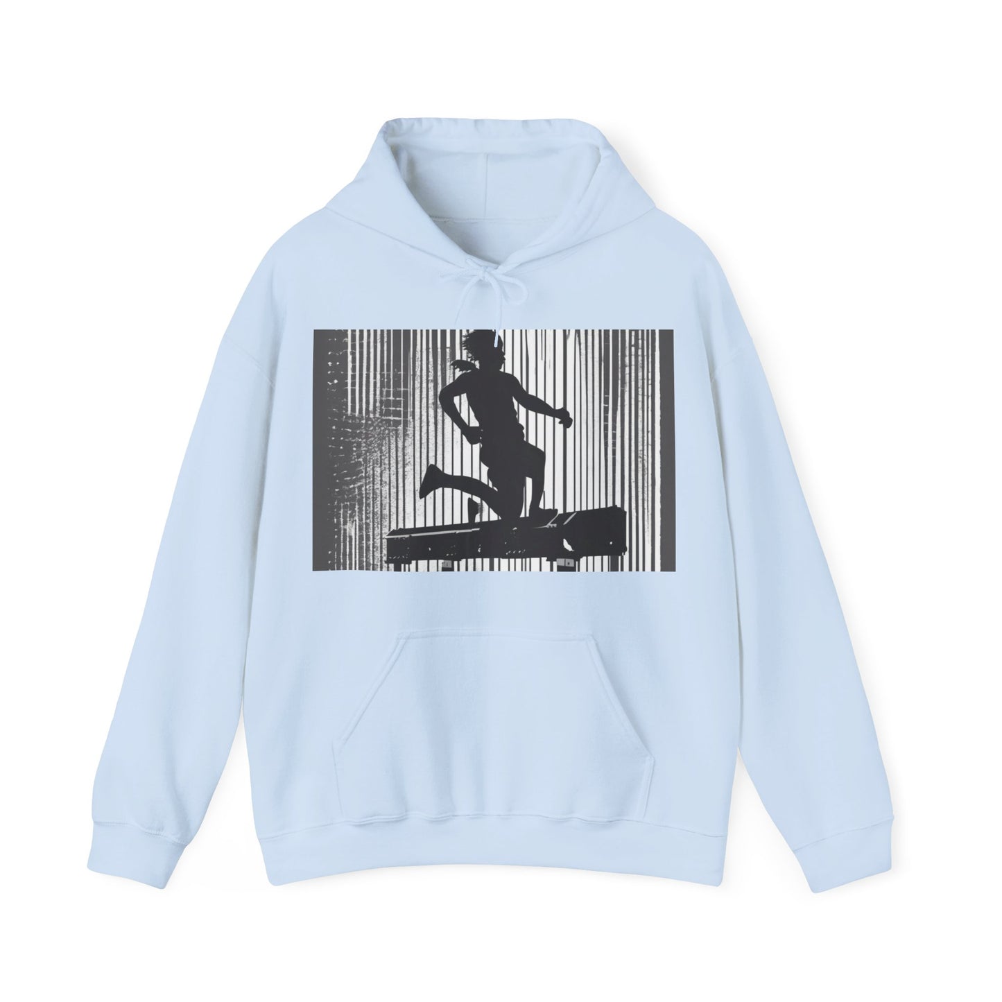 boostlete-am-crew-scene-hurdler-halftone-badge-0956 — Unisex Heavy Blend Hoodie (G18500)