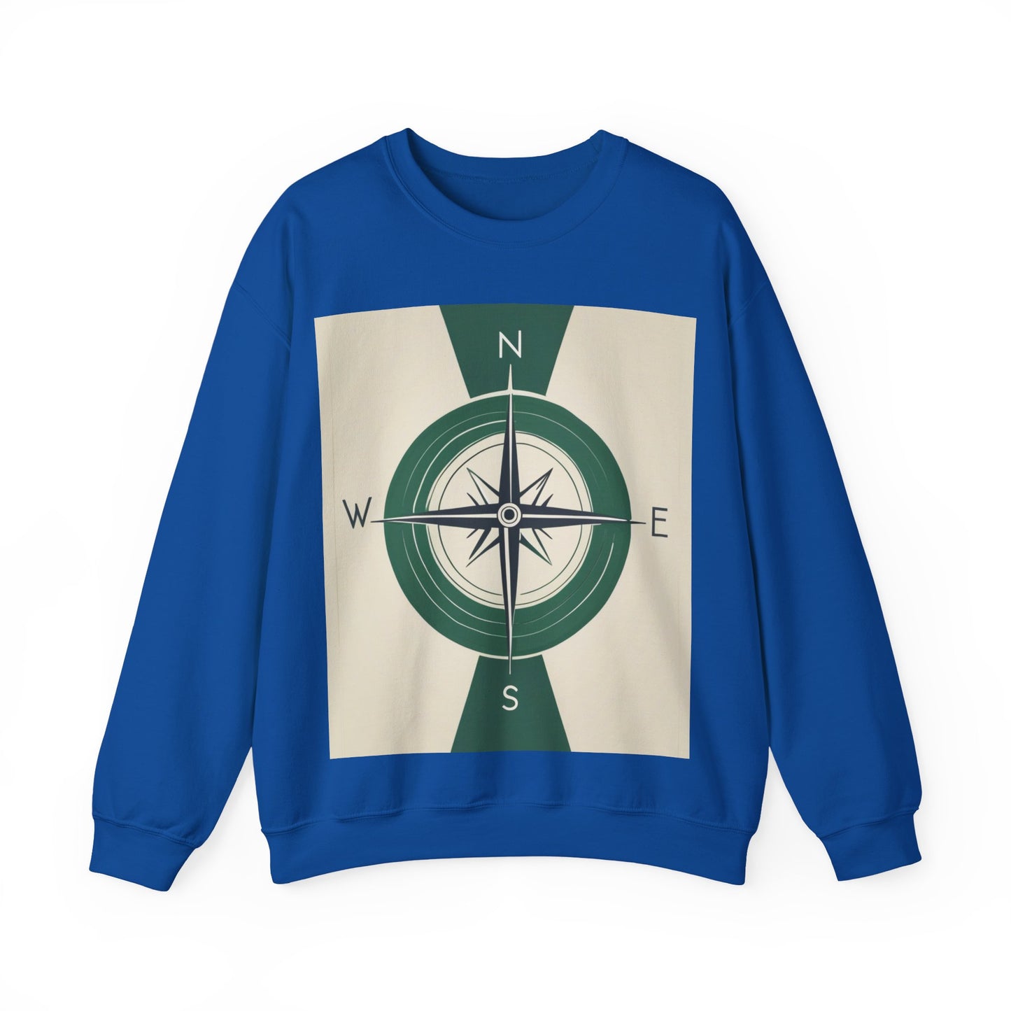 boostlete-iron-intent-icon-compass-soft-blueprint-0614 — Unisex Heavy Blend Crewneck (G18000)