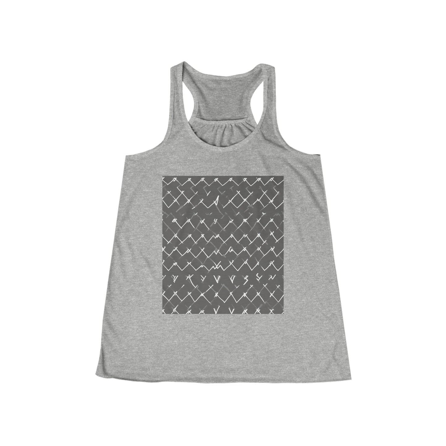 boostlete-am-crew-pattern-ekg-bold-0047 — Women's Flowy Racerback Tank (B+C 8800)