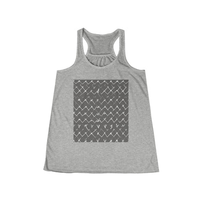 boostlete-am-crew-pattern-ekg-bold-0047 — Women's Flowy Racerback Tank (B+C 8800)