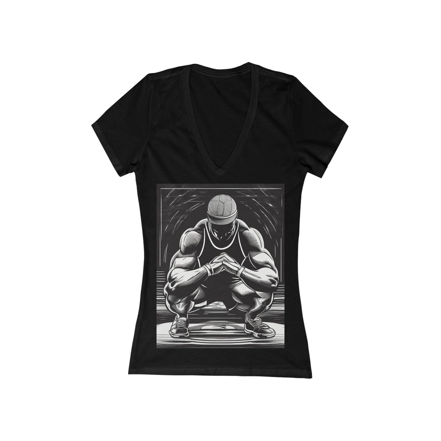 boostlete-pr-season-scene-athlete-outline-athletic-0144 — Women's Deep V-Neck Tee (B+C 6035)