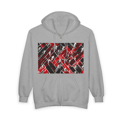boostlete-pr-season-scene-marathoner-outline-modern-0124 — Unisex Heavy Blend Full-Zip Hooded Sweatshirt