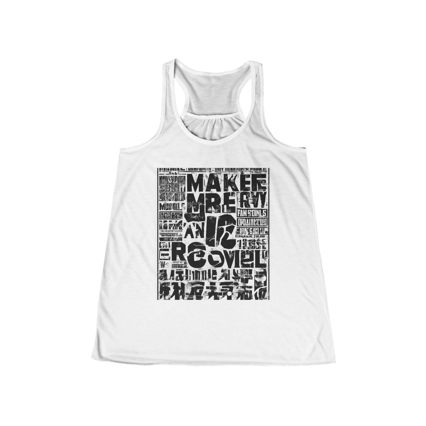 boostlete-iron-intent-type-make-recovery-a-skill-vertical-industrial-0281 — Women's Flowy Racerback Tank (B+C 8800)