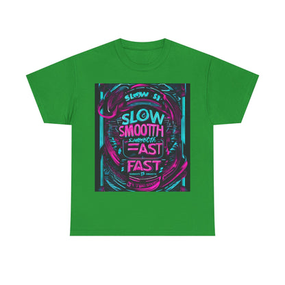 boostlete-recovery-progress-type-slow-is-smooth-smooth-is-fast-banner-engraved-0181 — Unisex Heavy Cotton Tee (Gildan 5000)