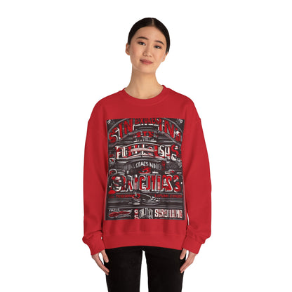 boostlete-iron-intent-type-sin-excusas-arc-retro-0157 — Unisex Heavy Blend Crewneck Sweatshirt (Gildan)