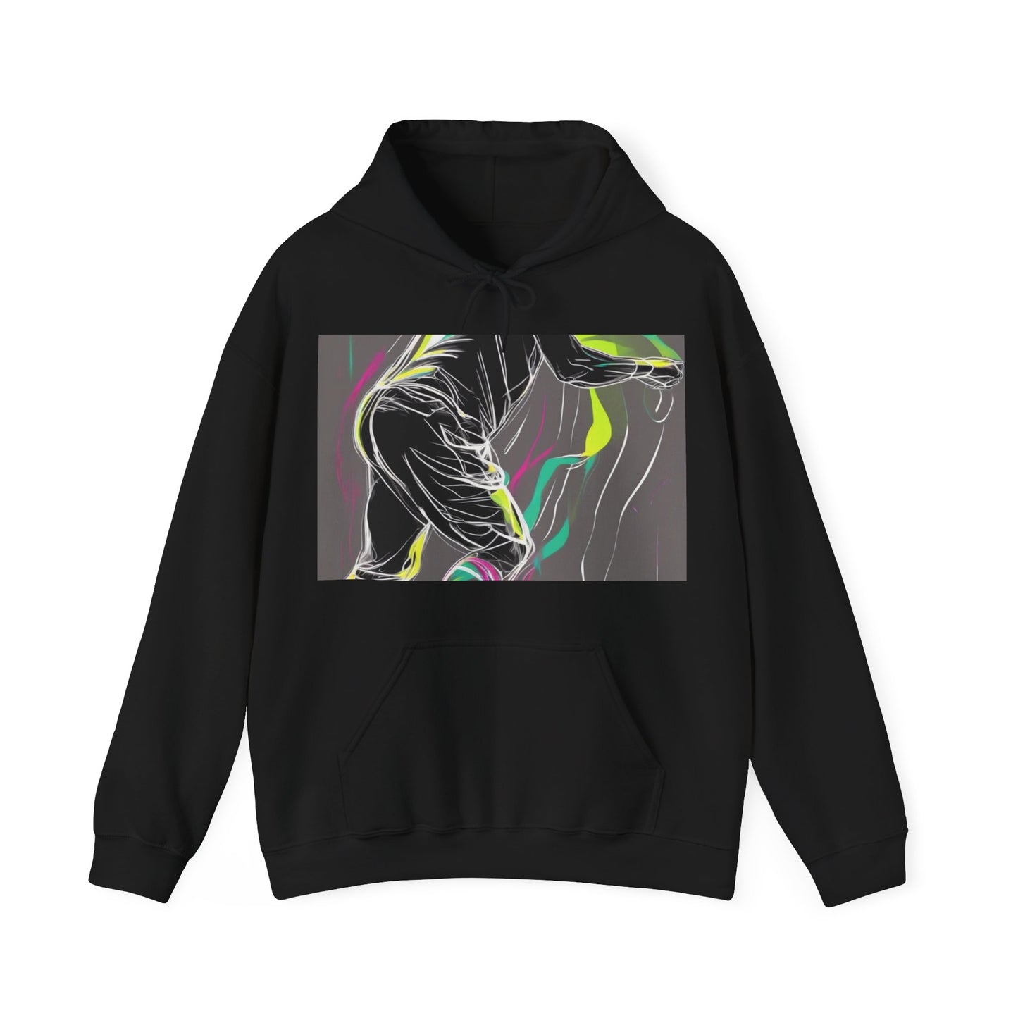 boostlete-iron-intent-scene-athlete-neon-monoline-0140 — Unisex Heavy Blend Hooded Sweatshirt (Gildan)