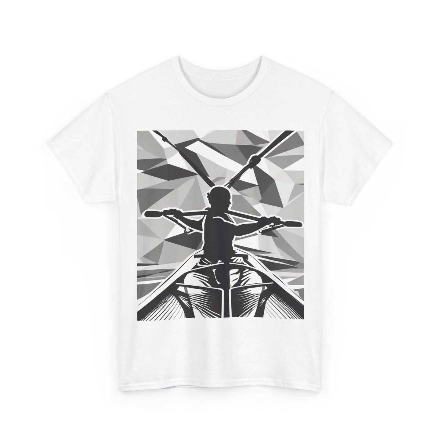 boostlete-am-crew-scene-rower-outline-geometric-0060 — Unisex Heavy Cotton Tee (Gildan 5000)
