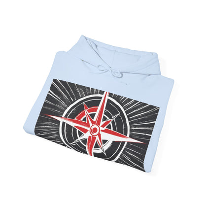 boostlete-boost-mode-icon-compass-chalk-vector-1382 — Unisex Heavy Blend Hoodie (G18500)