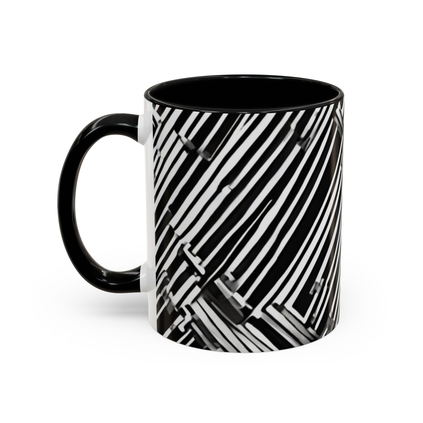 boostlete-mile-by-mile-pattern-barcode-monoline-0059 — Accent Mug 11oz/15oz