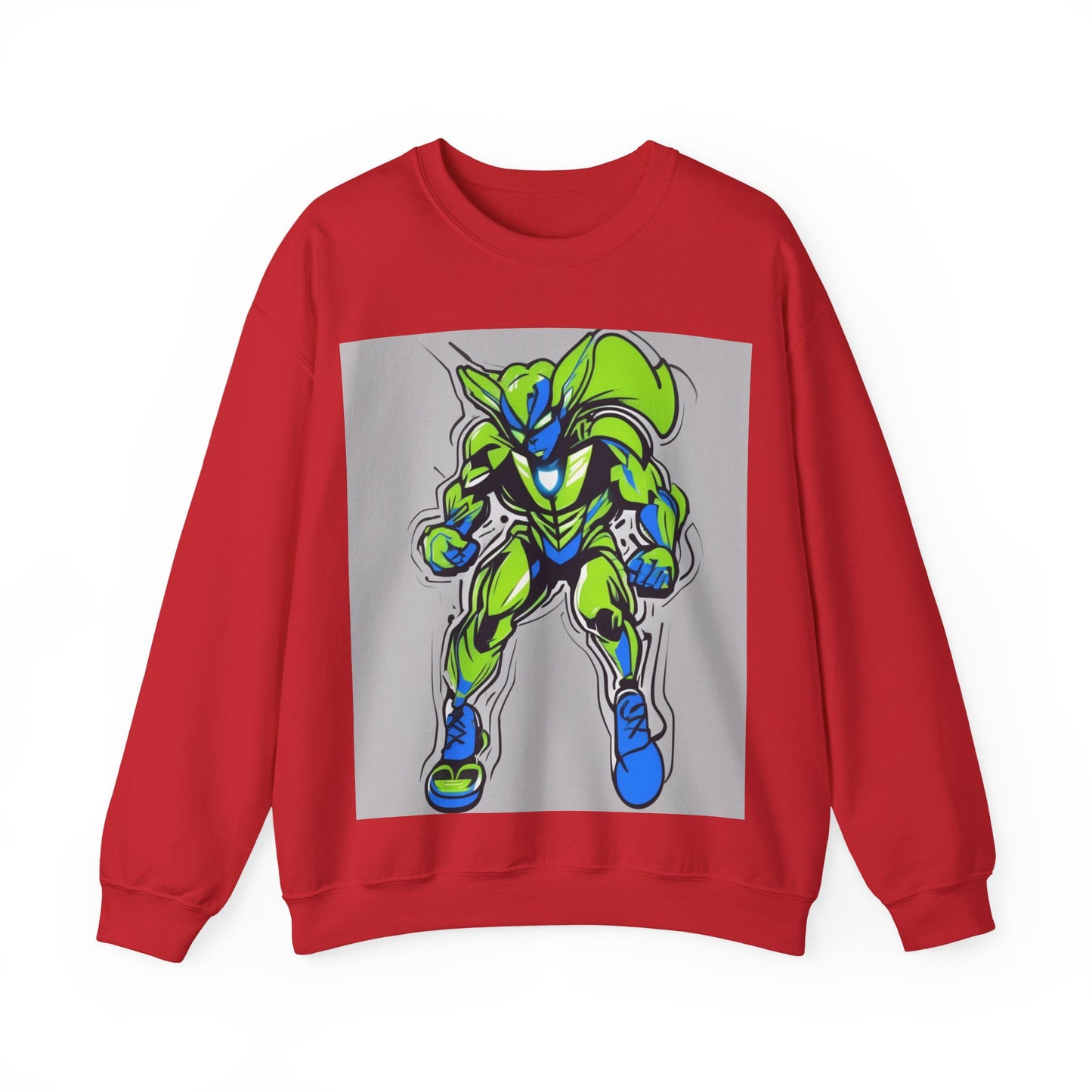 boostlete-quiet-power-type-boost-mode-on-outline-over-solid-modern-0741 — Unisex Heavy Blend Crewneck (G18000)