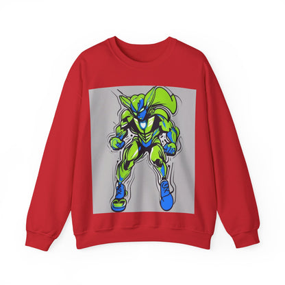boostlete-quiet-power-type-boost-mode-on-outline-over-solid-modern-0741 — Unisex Heavy Blend Crewneck (G18000)