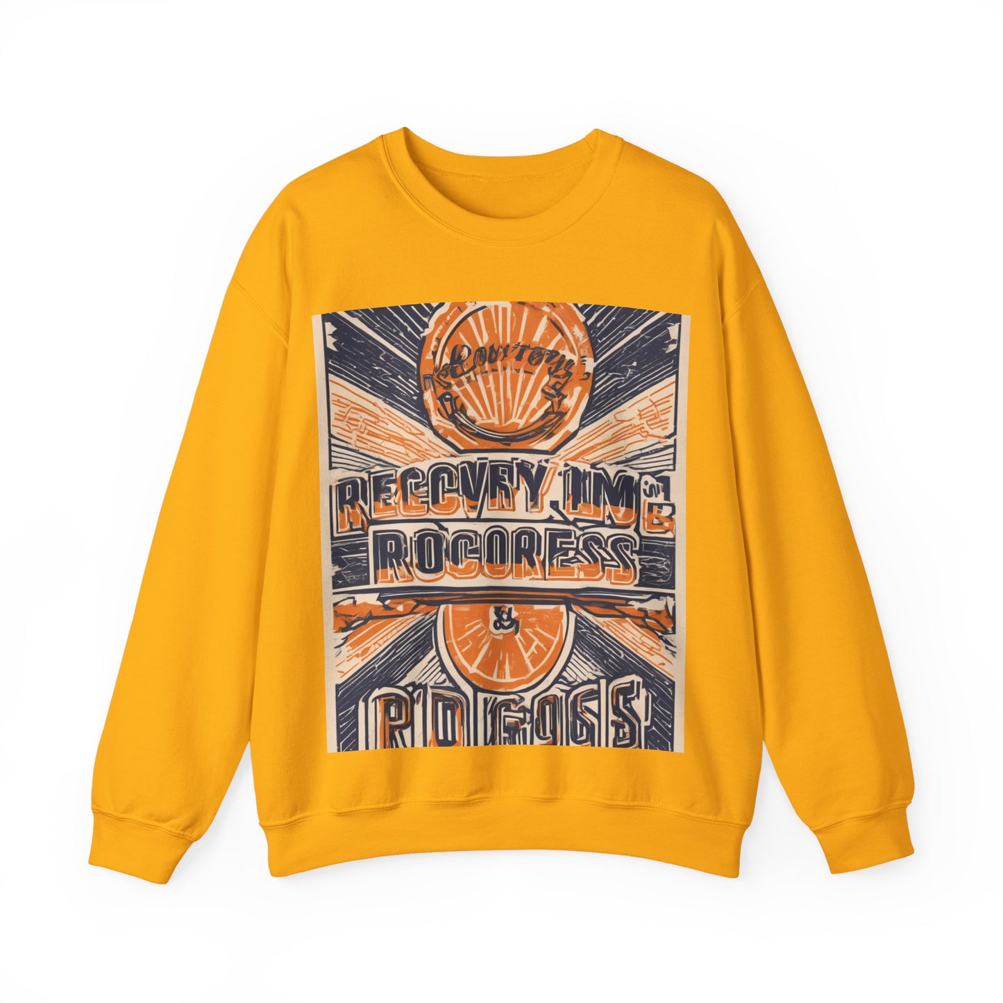 boostlete-boost-mode-type-recovery-progress-outline-over-solid-badge-0161 — Unisex Heavy Blend Crewneck Sweatshirt (Gildan)