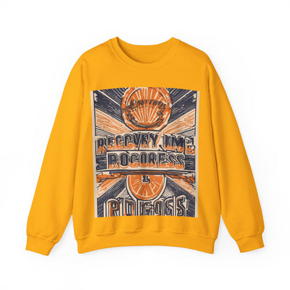 boostlete-boost-mode-type-recovery-progress-outline-over-solid-badge-0161 — Unisex Heavy Blend Crewneck Sweatshirt (Gildan)