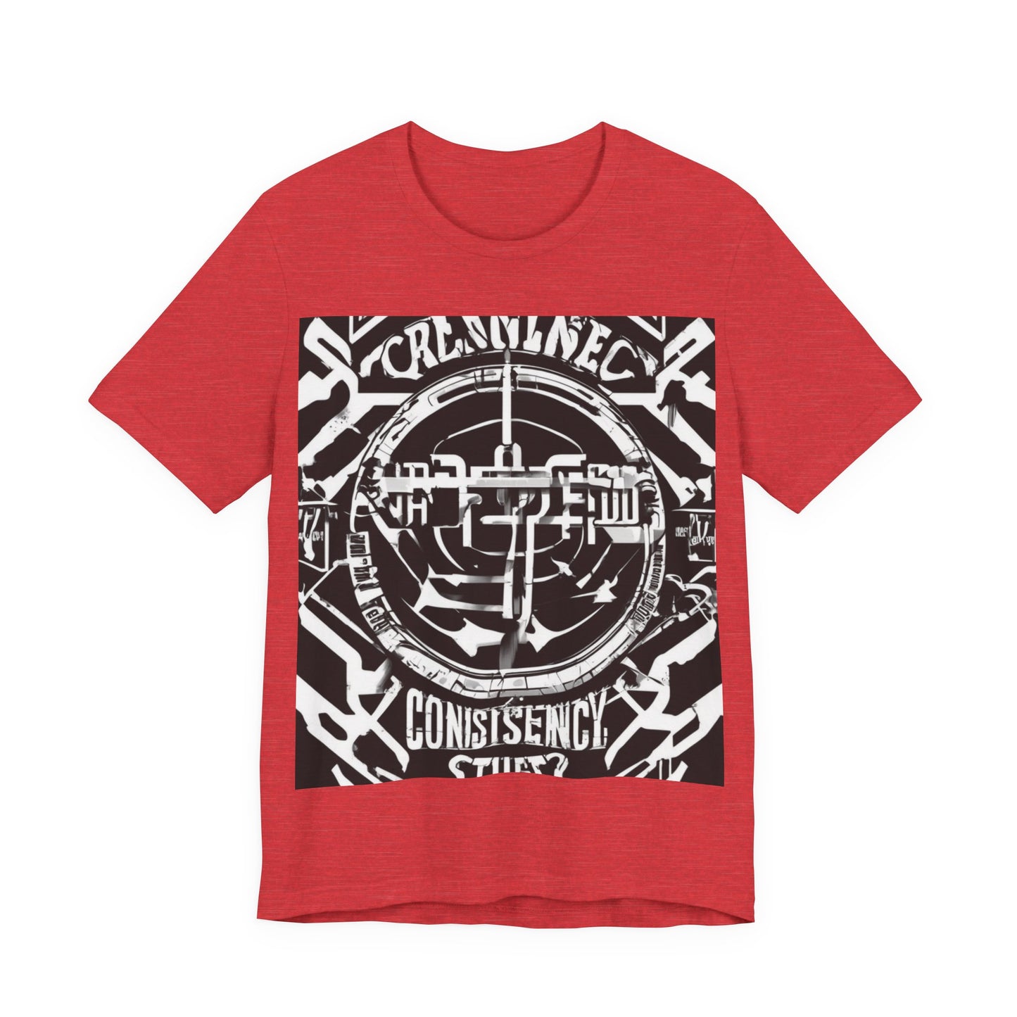 boostlete-am-crew-type-consistency-is-the-flex-centered-industrial-0137 — Unisex Jersey Short Sleeve (B+C 3001)